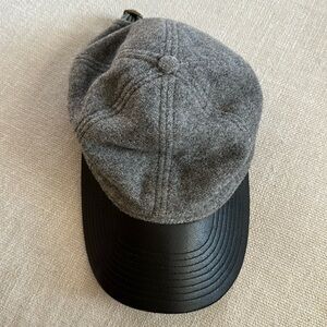 Leather/wool baseball cap!